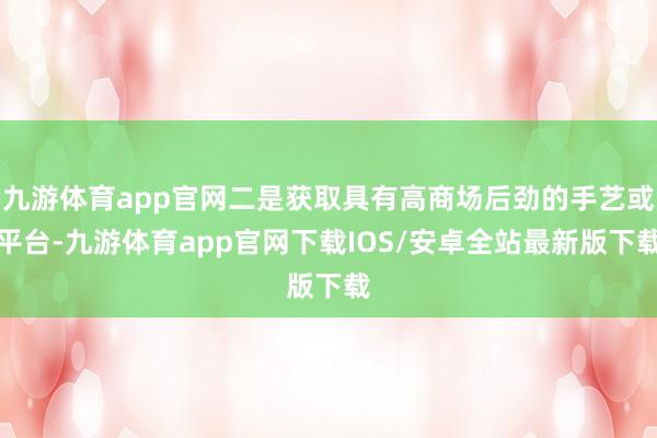 九游体育app官网二是获取具有高商场后劲的手艺或平台-九游体育app官网下载IOS/安卓全站最新版下载